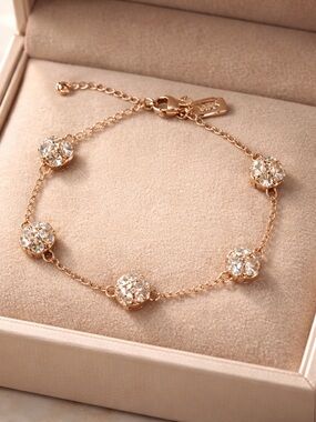 kate spade Rose Gold Crystal Station Bracelet